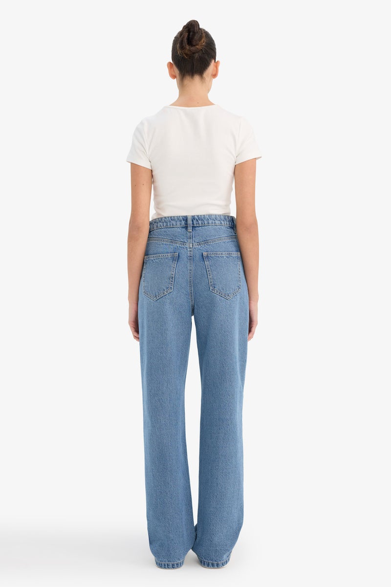 ديفاكتو بنطلون جينز وايد ليج برجل عادية وخصر عالي - Image 5